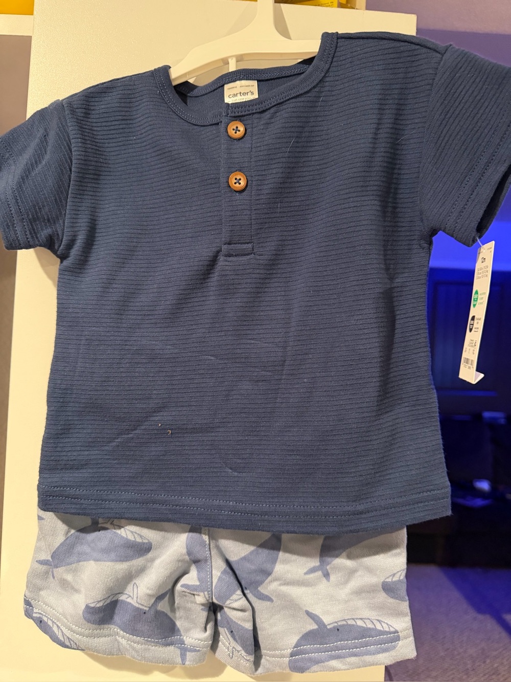 Carter's Navy Blue Short-Sleeve Henley Tee